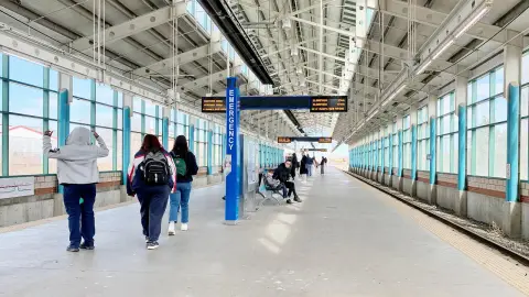 Le quai de la station du LRT Belvedere, dans le nord-est d’Edmonton